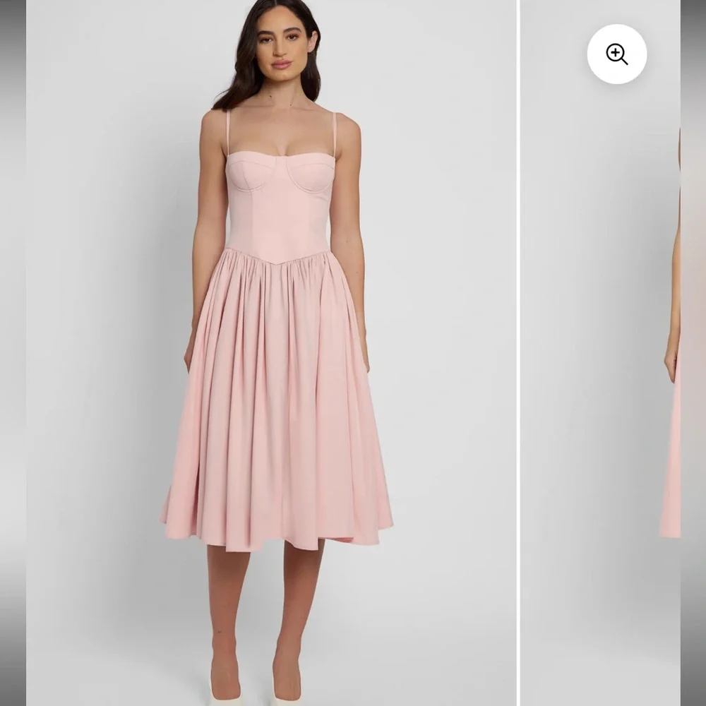 BNWT Leau ballerina bustier midi dress in pink - Picture 4 of 4